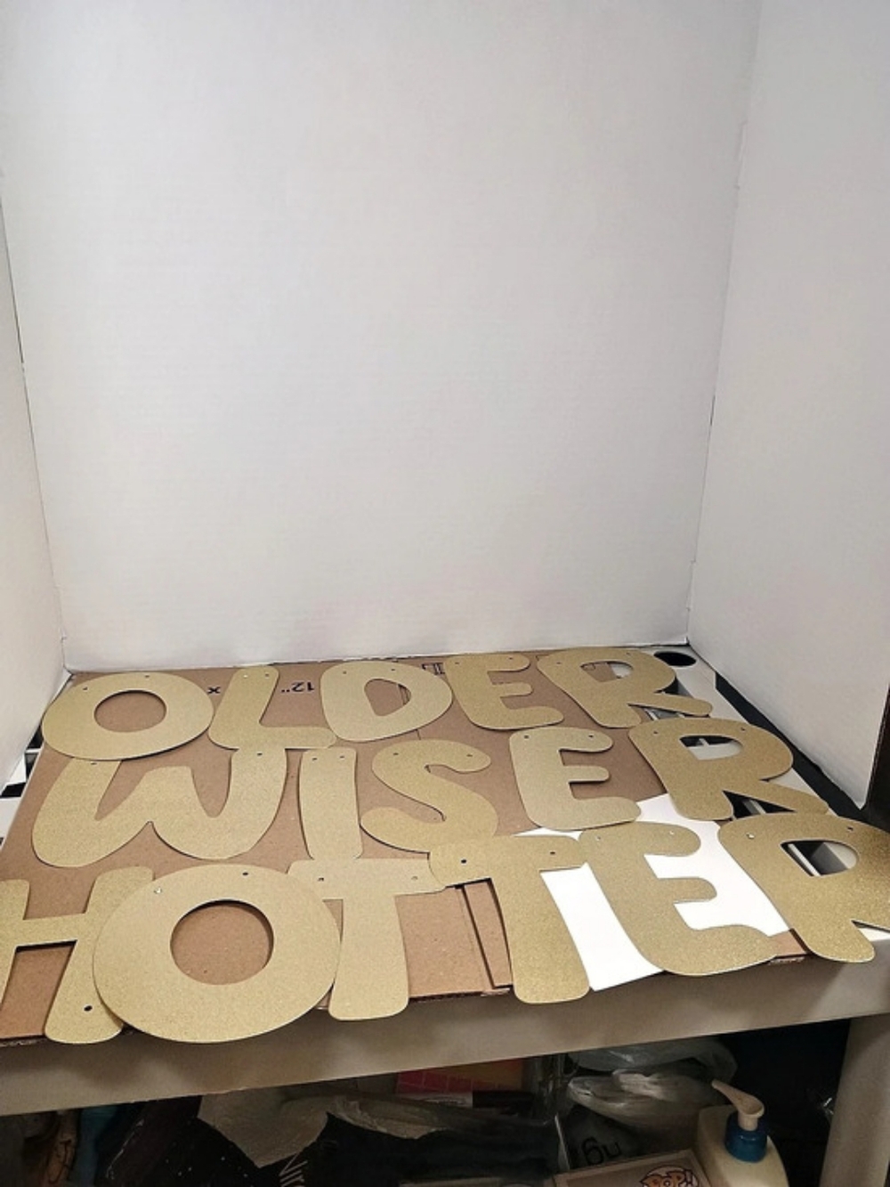 Gold & Brown Glitter Letter Party Decorations